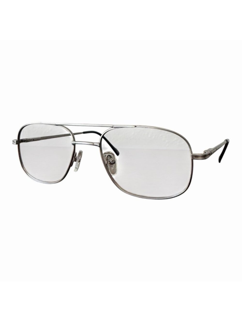 Agility 8 Eyeglasses Rectangular Aviator Frame Antique Silver 55-20-150